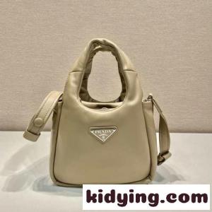 シンプル 可愛い ソフト ナッパレザー ミニハンドバッグ プラダ ブランド コピー バッグ コピー ベージュkid26rS5PHv