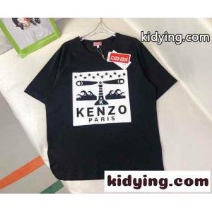 シンプル クルーネック プリント 半袖Tシャツ ケンゾー Tシャツ コピー ユニセックスkid26Ov85Hn