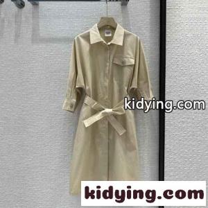 23SS◆シンプルお洒落♪無地 シャツワンピース エルメス コピー ワンピース コピー レディース ベージュkid26aaqOfu