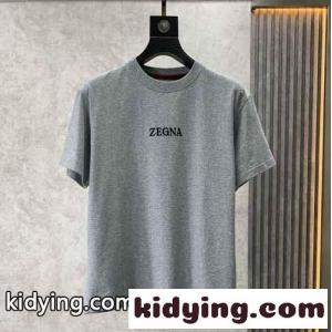 ベーシック シンプル ロゴ クルーネック 半袖Tシャツ エルメネジルド・ゼニア Tシャツ コピー グレーkid265fC8Xf