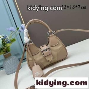 定番 人気 ナイロン＆レザー ムーンバッグ プラダ スーパーコピー バッグ コピー ショルダーバッグ カーキkid26XDSPni
