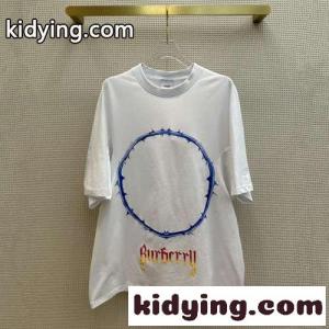 ソーン＆ロゴプリント コットン オーバーサイズTシャツ バーバリー ブランド コピー Tシャツ コピー ユニセックスkid260LTLTb