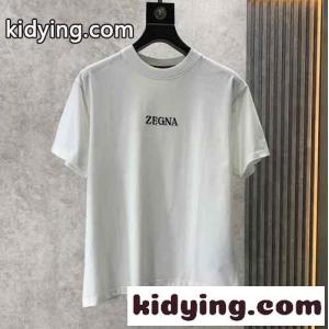 ベーシック シンプル ロゴ クルーネック 半袖Tシャツ エルメネジルド・ゼニア Tシャツ コピー ホワイトkid26Cqm0nu