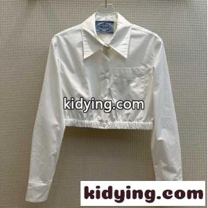 洗練された おしゃれ クロップド丈 プラダ コピー シャツ コピー レディース トップスkid26C4raCq
