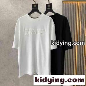 シンプル ゆったり ロゴ クルーネック エルメネジルド・ゼニア Tシャツ コピー メンズ 半袖Tシャツkid26mmuGXD