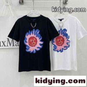 LV × YK サンプリントTシャツ ルイヴィトン コピー Tシャツ コピー 半袖 春夏 合わせやすいkid26DmqqWb