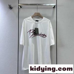 バレンシアガ ブランド コピー Tシャツ コピー ユニセックス balenciaga ブランド コピー ロゴプリント コットンTシャツkid269r01Dq