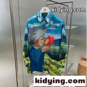 loewe スーパーコピー x ハウルの動く城& ソフィーとカルシファー シルク トップス ロエベ スーパーコピー シャツ コピーkid26KXnGbu
