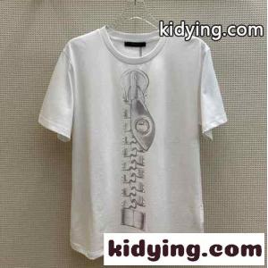 おしゃれ ジッパープリント 半袖Tシャツ ルイヴィトン コピーブランド Tシャツ コピー クルーネックkid26DKniSr