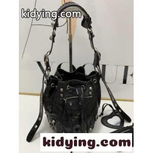 人気 ハート LE CAGOLE XS バケットバッグ バレンシアガ スーパーコピー バック コピー ショルダーバッグ ブラックkid26HHrSXj