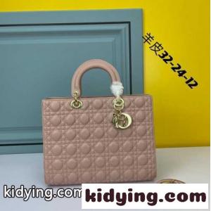 クリスチャン・ディオール コピーブランド スーパーコピー ラムスキン LADY dior コピーブランド ピンク ラージバッグkid268nCKjy