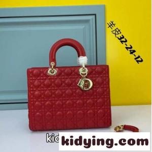 クリスチャン・ディオール ブランド コピー スーパーコピー ラムスキン LADY dior ブランド コピー ラージバッグ レッドkid26veCSfq