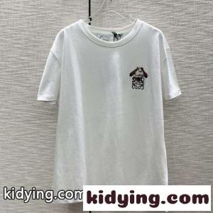 遊び心いっぱい ロエベ コピー Tシャツ コピー コットン ユニセックス 新作 ヒン アナグラム 半袖Tシャツkid26H5LDSf
