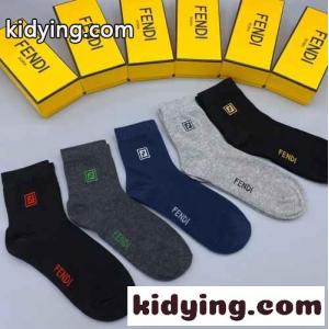 5足セット 靴下 ユニセックス ロゴ フェンディ ブランド コピー ソックス コピー コットン 通気性 吸汗kid26rK5XXf