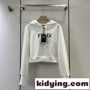 洗練された クロップド フード付き スウェットシャツ フェンディ スーパーコピー パーカー コピー ホワイトkid26jGbq4r