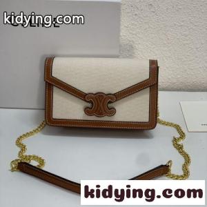 セリーヌ スーパーコピー バッグ コピー テキスタイル & カーフスキン チェーンウォレット ショルダーバッグkid26W9r4va