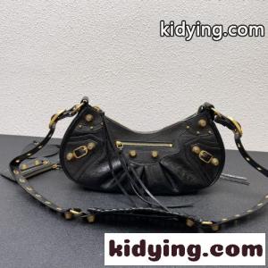 定番 人気 LE CAGOLE バレンシアガ スーパーコピー バック コピー レザー ショルダーバッグ ブラックkid26O9Xb0n