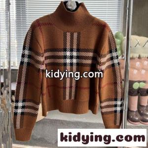 チェック ジャカード ハイネック クロップド バーバリー コピーブランド セーター コピー 長袖 レディースkid26iaOfKn