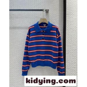 新作☆ストライプ ポロカラー カジュアル ロエベ ブランド コピー セーター コピー おしゃれ 合わせやすいkid26a0fyKf