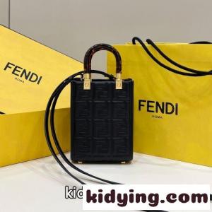 ブラック レザー FFモチーフ サンシャイン フェンディ ブランド コピー バッグ 人気 コピー ミニ トートバッグkid26C4f0bq