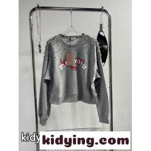 おしゃれ ロゴ プリント スウェットシャツ ミュウミュウ コピー Tシャツ コピー クルーネックkid2685zyOj