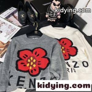 ユニセックス&可愛い フラワー ロゴ ケンゾー セーター コ...