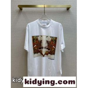 ユニセックス バーバリー コピー Tシャツ コピー ゆったり クルーネック コットン 半袖 トップスkid26yyWfCq