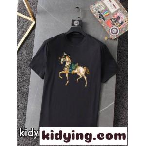 ベーシック プリント お洒落 エルメス コピー 半袖tシャツ コピー クルーネック 定番 合わせやすい トップスkid26r4LHfu