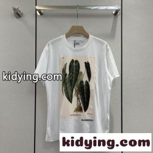 おしゃれ ボタニカルスケッチプリント コットン バーバリー コピー Tシャツ コピー 半袖 クルーネックkid265PviOn