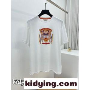 エルメス コピー 半袖tシャツ コピー プリント 着心地いい クルーネック 春夏 定番 合わせやすい トップスkid26CqmK9n