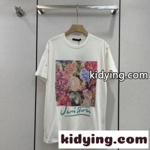 オーバーサイズ おしゃれ プリント ルイ・ヴィトン Tシャツ コピー 半袖 コットン トップスkid26j0T5Di