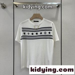 春夏 お洒落 クルーネック コットンジャージー ルイ・ヴィトン Tシャツ コピー 半袖 薄手 トップスkid26HbyaOb