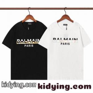 春夏 定番 バルマン コピー Tシャツ コピー 半袖  おしゃれ カジュアル クルーネック トップスkid26mO1L5b