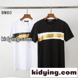 合わせやすい 定番 半袖 クルーネック バルマン コピー Tシャツ コピー クルーネックトップスkid26jSniOf