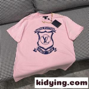 おしゃれ プリント クルーネック ルイ・ヴィトン Tシャツ コピー 快適 半袖 トップスkid26CmCCSr