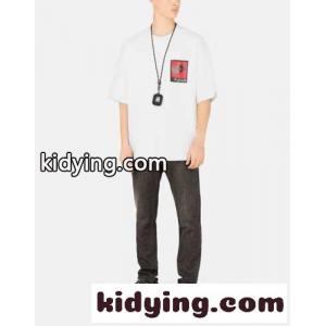 お洒落 コットンブレンド ドルチェ&ガッバーナ コピー Tシャツ コピー メンズ プリント 半袖 白Tシャツkid26a8fuai