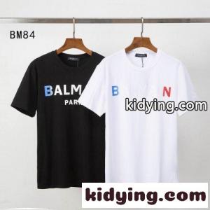 ベーシック ロゴプリント クルーネック バルマン コピー Tシャツ コピー 半袖 定番 合わせやすいkid2681jC8f