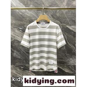 コットン 人気 カジュアル トムブラウン コピー tシャツ コピー シンプル 爽やか 上品 ボーダー柄 半袖kid26SvS1Pv