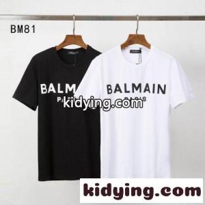 合わせやすい バルマン ブランド コピー Tシャツ コピー 半袖 ロゴプリント 人気 ベーシック クルーネック 定番kid26Sby8LD