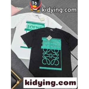 おしゃれ 人気 コットン ロゴ プリント ロエベ コピー tシャツ コピー 半袖 クルーネック 半袖 コットン トップスkid26fOfG9b