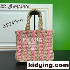 おしゃれ 人気 新作 可愛い 夏らしい ラフィア プラダ コピーブランド バッグ コピー ロゴ 刺繍  レディース トートバッグkid26mqayGj