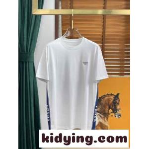 シンプル 合わせやすい ロゴ プラダ コピー 半袖tシャツ コピー クルーネック 柔らかい 着心地いい トップスkid26KXDKji