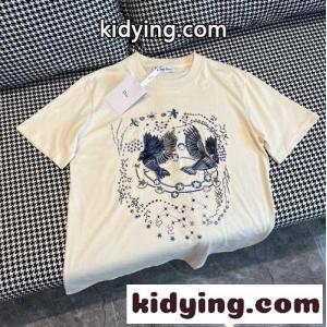 コットン 快適 クルーネック カジュアル クリスチャン・ディオール コピー Tシャツ コピー 半袖 トップスkid26SHTfGb