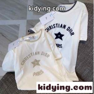 カジュアル おしゃれ ロゴ クルーネック コットン クリスチャン・ディオール コピー Tシャツ コピー 半袖 トップスkid26H9bKLv