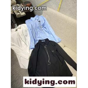 3色あり シンプル 上品 トライアングルロゴ プラダ コピー シャツ コピー 長袖 レディース トップスkid26j4f8ne