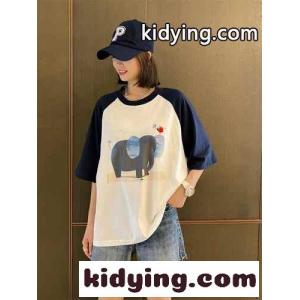 オーバーサイズ 可愛い プリント 人気 ミュウミュウ コピー 半袖tシャツ コピー カジュアル バイカラーkid26bmCqOr