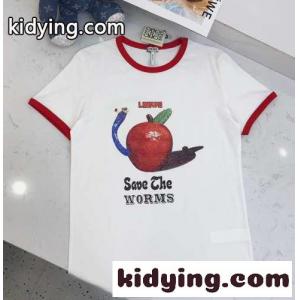 おしゃれ アップルプリント スリム 快適 ロエベ ブランド コピー tシャツ コピー 半袖 クルーネック レディースkid26D8jSbq