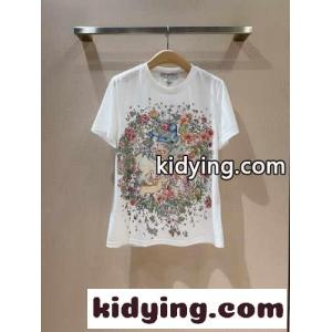 春夏 新作 薄手 快適 プリント クリスチャン・ディオール コピー Tシャツ コピー 半袖 レディース トップスkid2605Hfey