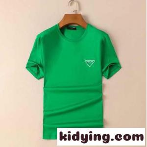 着心地抜群 クルーネック スリム プラダ コピーブランド 半袖tシャツ コピー ロゴ プリント Tシャツkid26vquOry