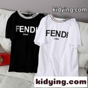 カジュアル ロゴ プリント クルーネック フェンディ コピーブランド 半袖tシャツ コピー おしゃれ コットン トップスkid26H5PDCe